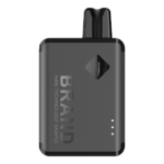 a black rectangular disposable vape with a black background