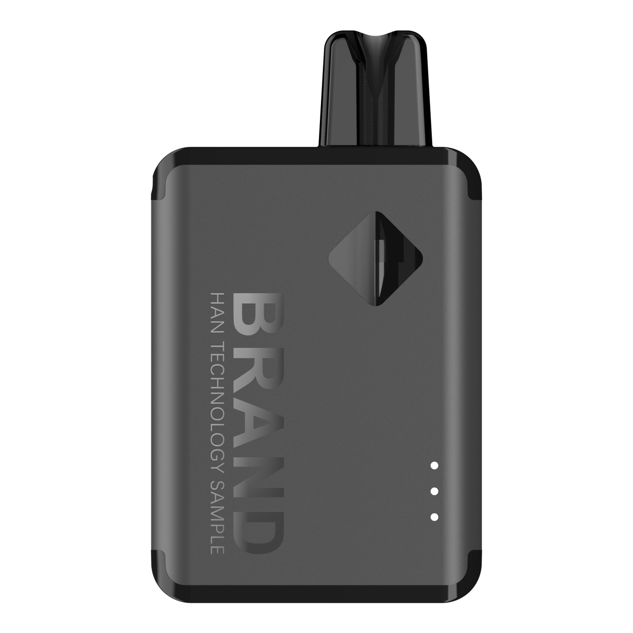 a black rectangular disposable vape with a black background