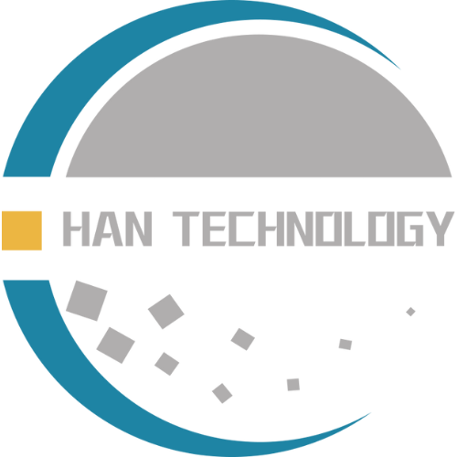 a 2d logo with no background of Han Technology